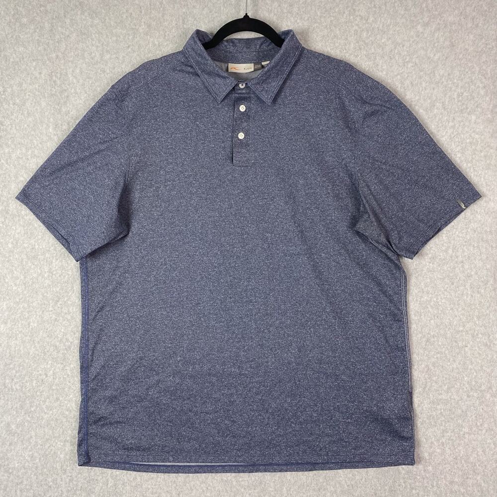 KJUS Mens 56 XXL Golf Stowe Primeflex Polo Shirt Blue Short Sleeve UPF 30+ 2XL
